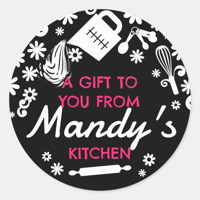 Measuring cup splash baking bakery pastry chef classic round sticker (Front)