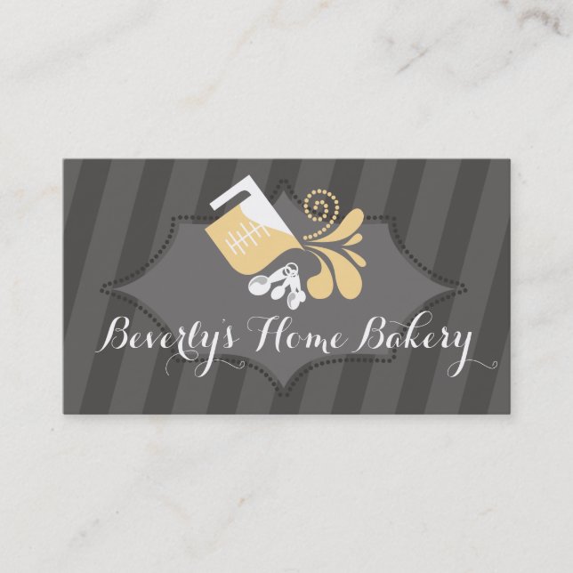 Measuring cup spoons bakery cooking culinary business card (Front)