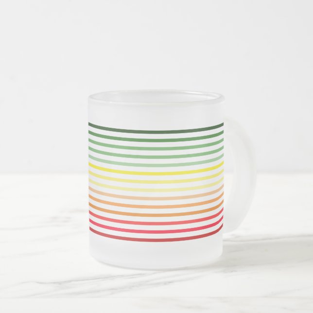 Measuring line pattern scale  frosted glass coffee mug (Front Right)