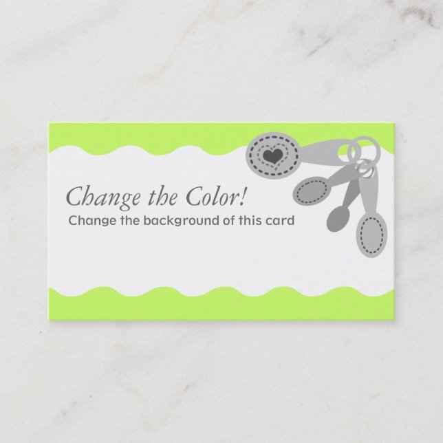 Measuring spoons heart cooking baking biz cards (Front)