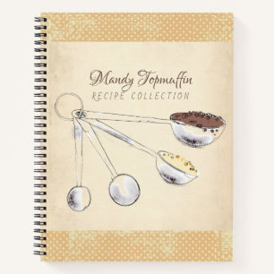 Measuring spoons personal cookbook recipe notebook