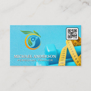 Measuring Tape Dumbbells Fitness Logo Business Card