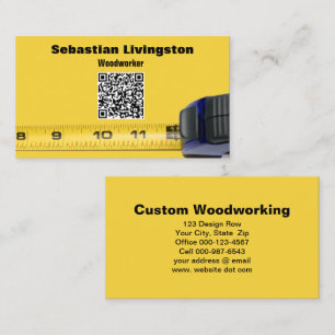 Measuring Tape Woodworking Professional QR Code  Business Card