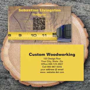 Measuring Tape Woodworking Professional QR Code Business Card