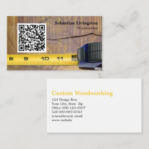 Measuring Tape  Woodworking Professional QR Code Business Card