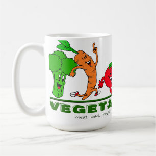meat bad, veggies good Vegetarian Coffee Mug