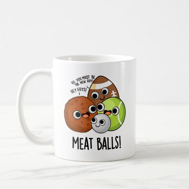 Meat Balls Funny Food Pun  Coffee Mug (Left)