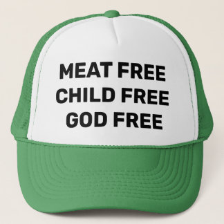 Meat Child God FREE (Vegan Over-Population Atheist Trucker Hat