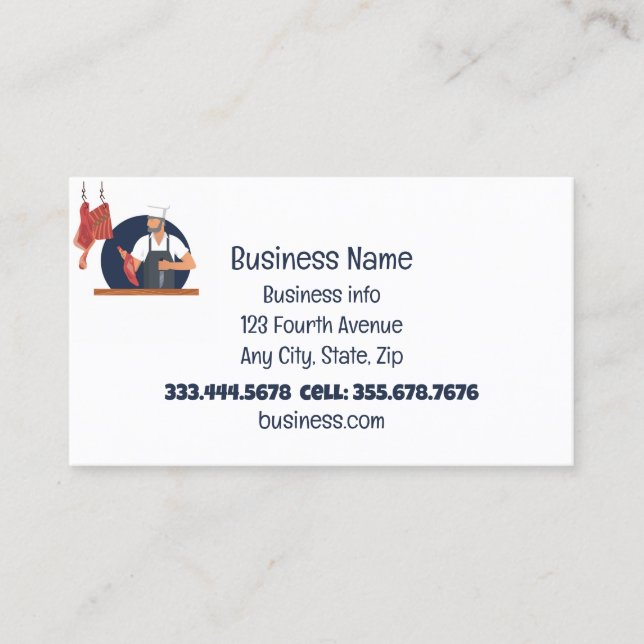 Meat Cutting Butcher Business Card (Front)