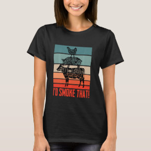 Meat Eater Cow Smoker Grilling I D Smoke That T-Shirt