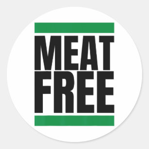 Meat Free Vegan Bodybuilding Vegan Straight Edge  Classic Round Sticker