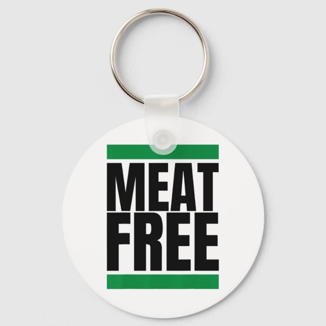 Meat Free Vegan Bodybuilding Vegan Straight Edge  Key Ring (Front)