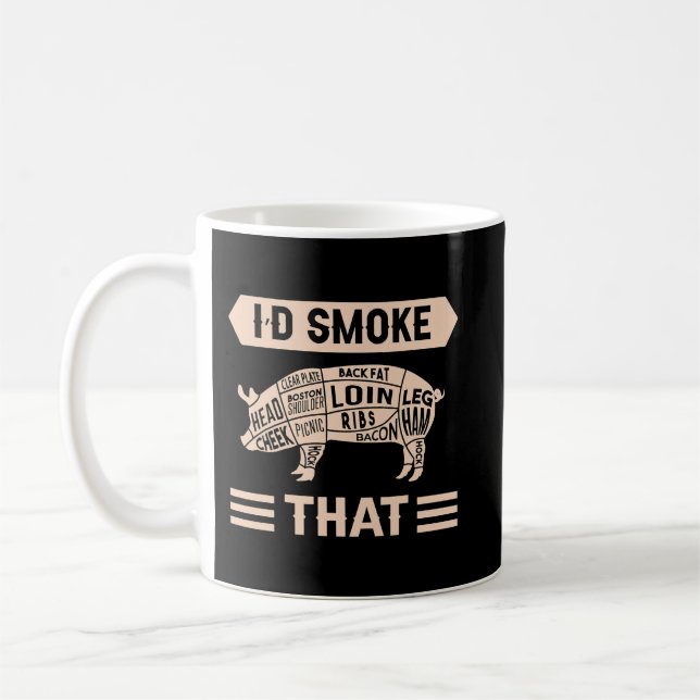 Meat Grill Master Chef Kitchen Cook Butcher Id Smo Coffee Mug (Left)