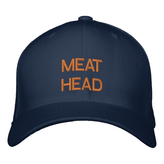 "MEAT HEAD" embroidered on cap (Front)