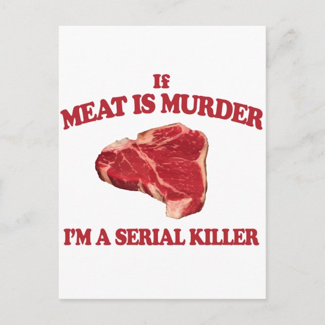 Meat is murder postcard (Front)