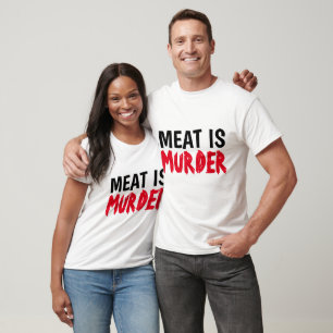 MEAT IS MURDER T-shirts, Vegetarian Vegan T-Shirt