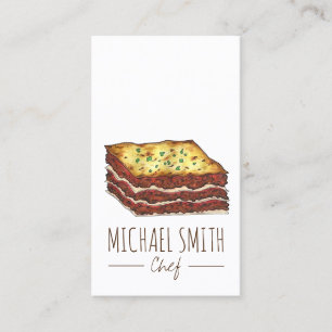 Meat Lasagne Lasagne Italian Restaurant Food Chef Business Card
