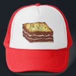 Meat Lasagne Lasagne Italian Restaurant Food Chef Trucker Hat<br><div class="desc">Design features an original marker illustration of delicious Italian lasagne with meat,  marinara sauce,  and mozzarella cheese. Ideal for your favourite foodie or fan of Italian cuisine.</div>