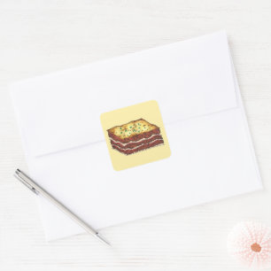 Meat Lasagne Lasagne Restaurant Food Italian Italy Square Sticker