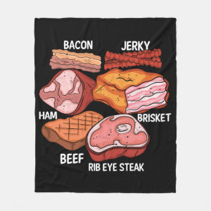 Meat Lover Men Barbecue Brisket Steak Grill BBQ Fleece Blanket