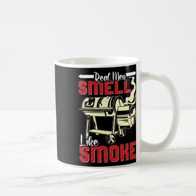 Meat Lover Real Men Smell Like Smoke Funny Men  Coffee Mug (Right)