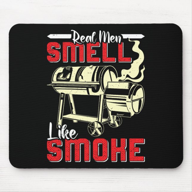 Meat Lover Real Men Smell Like Smoke Funny Men  Mouse Mat (Front)