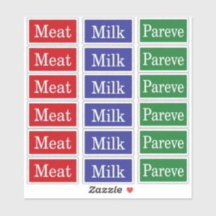Meat Milk Pareve Kosher Labels