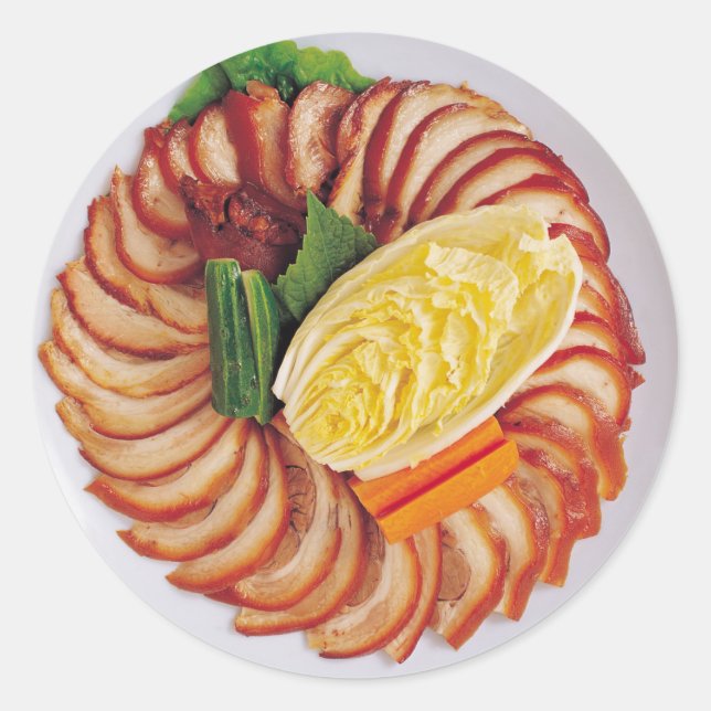 Meat Platter Classic Round Sticker (Front)