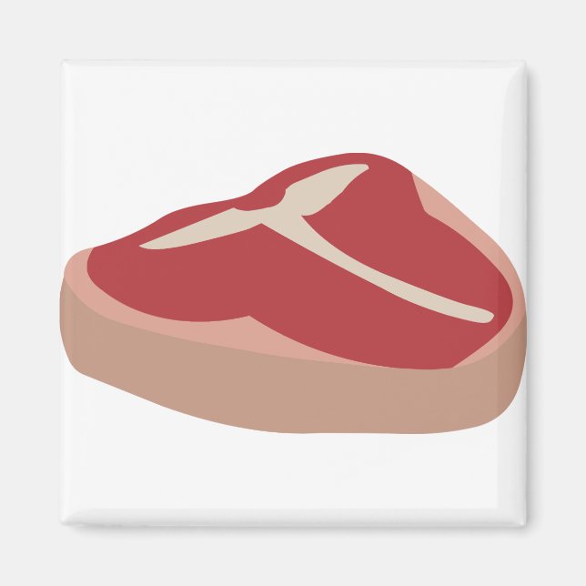 Meat Raw Steak Fresh Protein Pork Chop Beefsteak Magnet (Front)