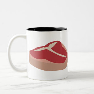 Meat Raw Steak Fresh Protein Pork Chop Beefsteak Two-Tone Coffee Mug