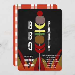 Meat Skewers BBQ Cook Out Party Invitation