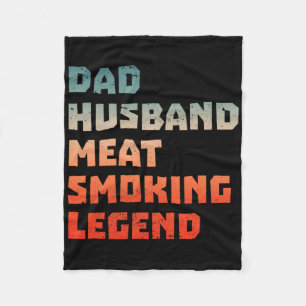 Meat Smoker Smoking Meat Grilling Barbecue Lover B Fleece Blanket