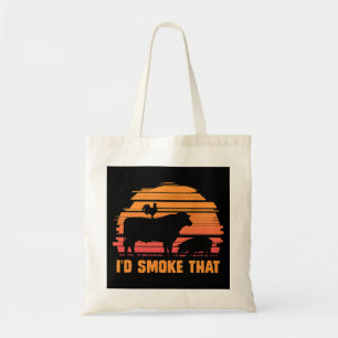 Meat Smoking Barbecue Chef Steak Grilling BBQ Tote Bag