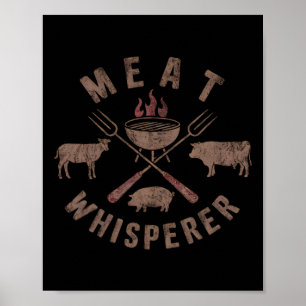 Meat Whisperer Bbq Smokers Cooking Meat Poster