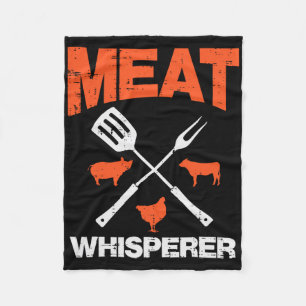 Meat Whisperer Funny Barbecue Grilling Bbq Grill M Fleece Blanket