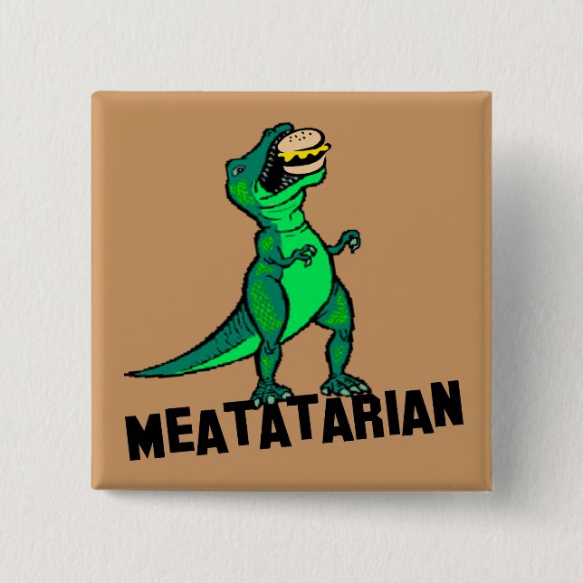 Meatatarian 15 Cm Square Badge (Front)