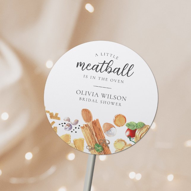 Meatball Italian Baby Shower Classic Round Sticker (Creator Uploaded)