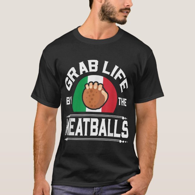 Meatball Italian Food Italy Flag T-Shirt (Front)