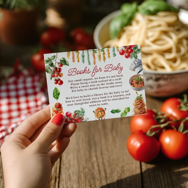 Meatball Italian Pasta Books for Baby Shower Enclosure Card (Meatball Italian Pasta Books for Baby Shower Enclosure Card)