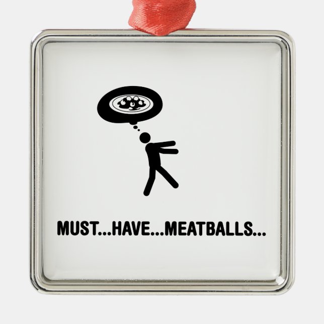 Meatball Lover Metal Tree Decoration (Front)