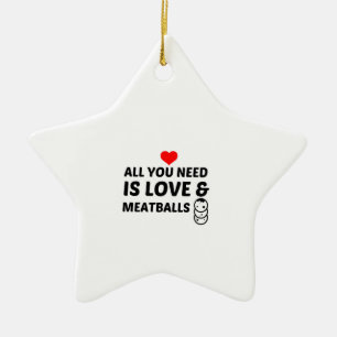 MEATBALLS AND LOVE CERAMIC TREE DECORATION