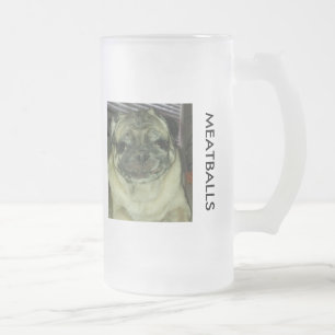 MEATBALLS Frosted 16 oz Frosted Glass Mug