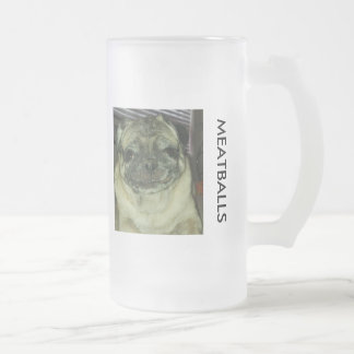 MEATBALLS Frosted 16 oz Frosted Glass Mug