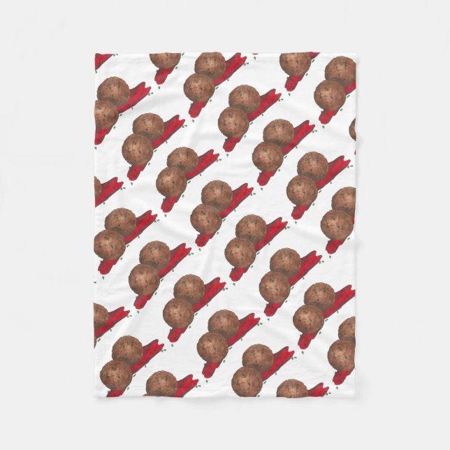 Meatballs Marinara Italian Food Foodie Meat Balls Fleece Blanket (Front)