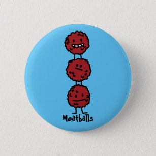 Meatballs Meatball stacked on top of each other 6 Cm Round Badge