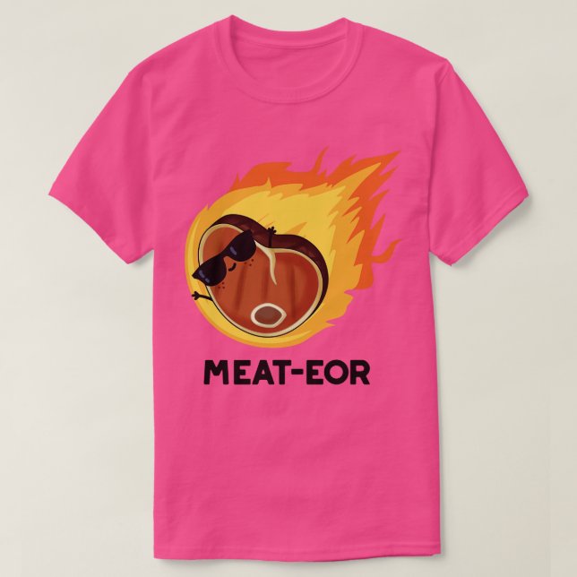 Meateor Funny Meat Steak Pun T-Shirt (Design Front)