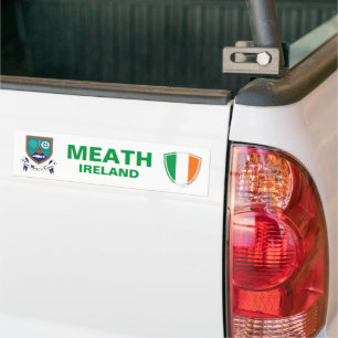 Meath Ireland Crest and Irish Flag Bumper Sticker