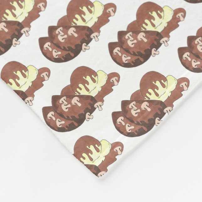 Meatloaf Meat Loaf Potatoes Mushroom Gravy Foodie Fleece Blanket (Corner)