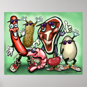 Meats & Protein Poster