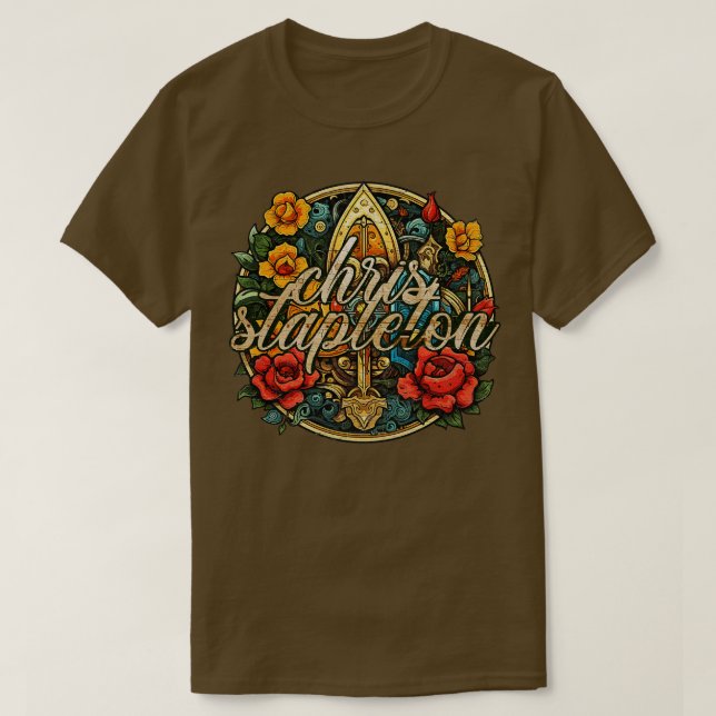 Mecanical Floral Chris Stapleton TShirt (Design Front)